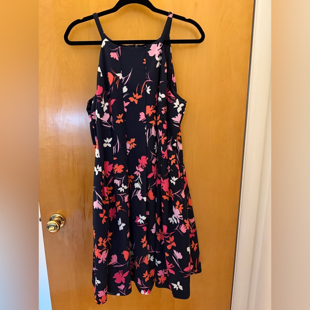 Vince Camuto Navy Flower Dress